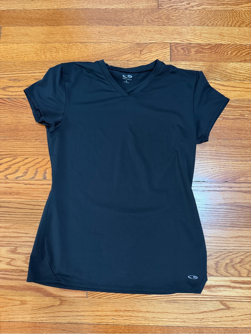 Champion Black V-Neck Short Sleeve Performance Tee